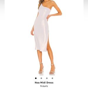 NWT never been worn h:ours Noa Midi Dress in white gold size XS
